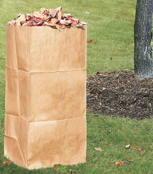 yard trash brown bag